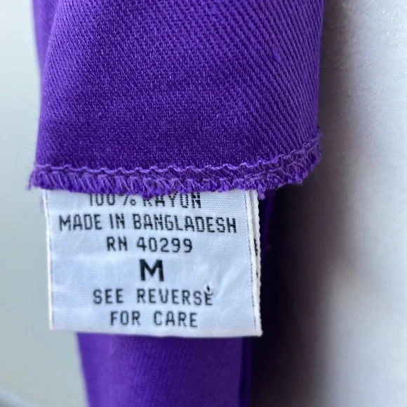 Vintage 80s 90s Purple Sheath Dress - Picture 5 of 5